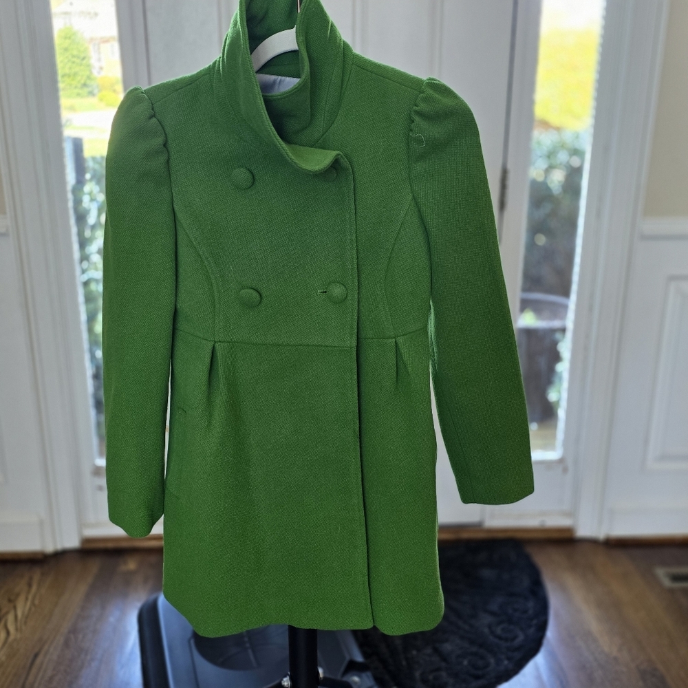 Old Navy Green Double-Breasted Pea Coat. Vintage. Xs